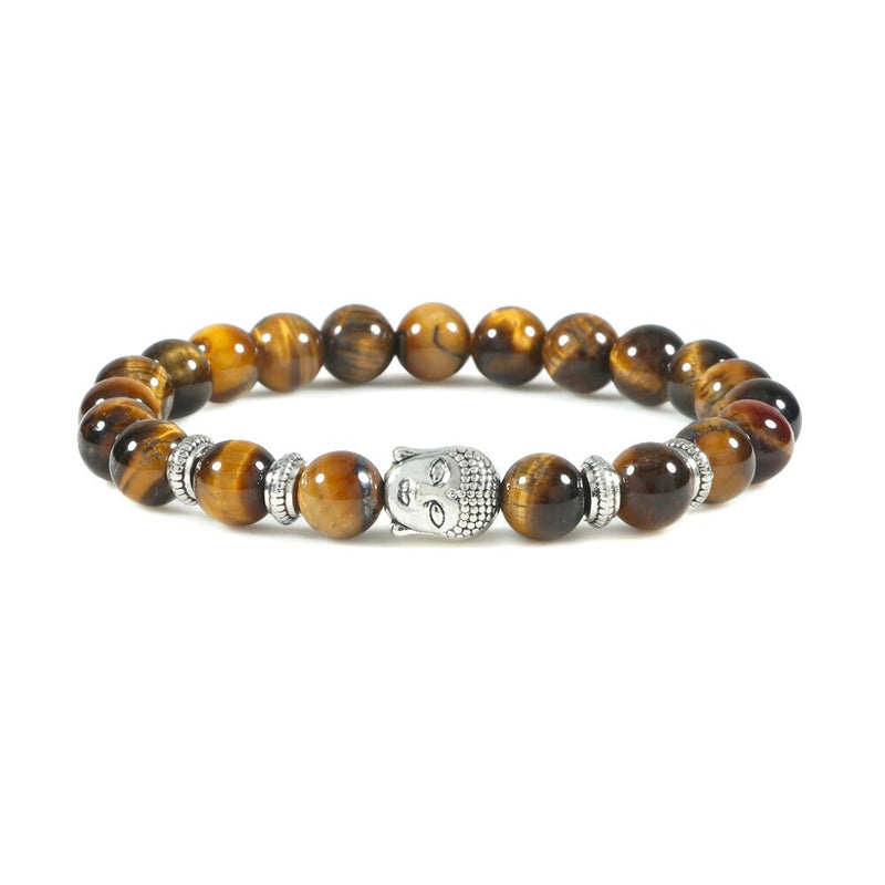 Tiger Eye Beaded Bracelets Bangles Men Braided Rope Healing Balance Yoga Charm Women Natural Stone Buddha Bracelet Adjustable