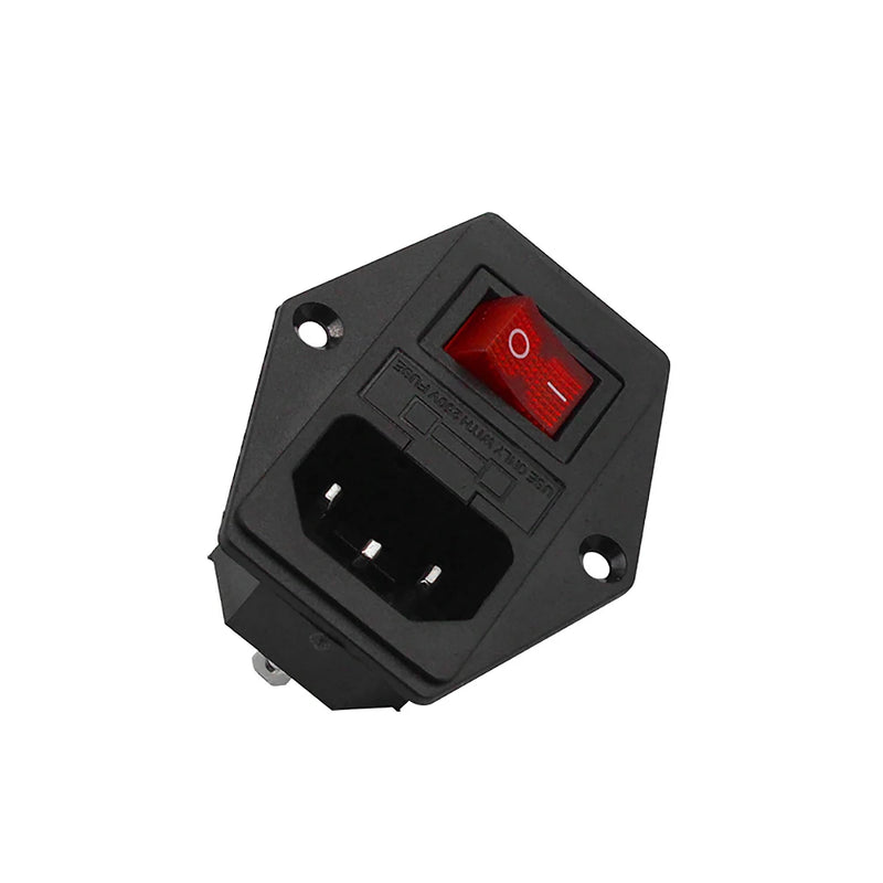 3D Printer Parts 220V/110V 6A Power Supply Switch Male Socket with Fuse for DIY Accessories AC Power Socket Wiring Connector