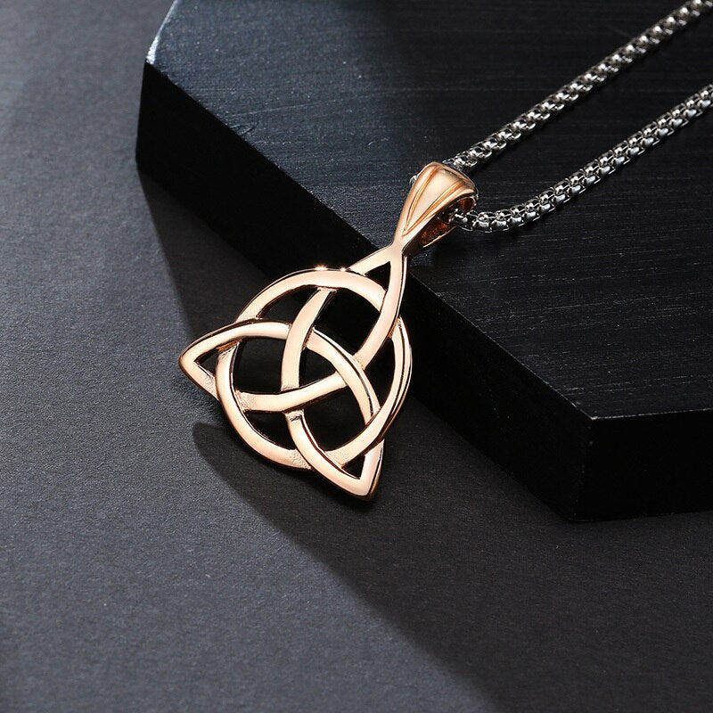 Vnox Antique Viking Celtic Knot Necklace for Men Women,Oxidized Punk Stainless Steel Nordic YHWH Theological Theory Symbol Cross