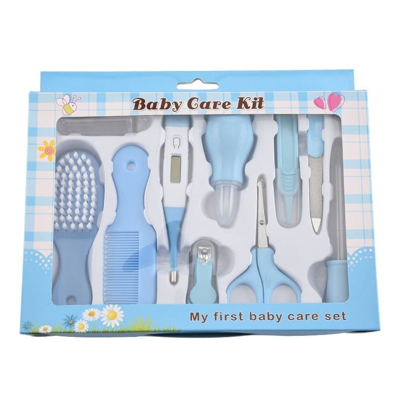 Multi-piece baby care set newborn hair trimmer nail thermometer beauty brush set scissors comb teether function children's wash