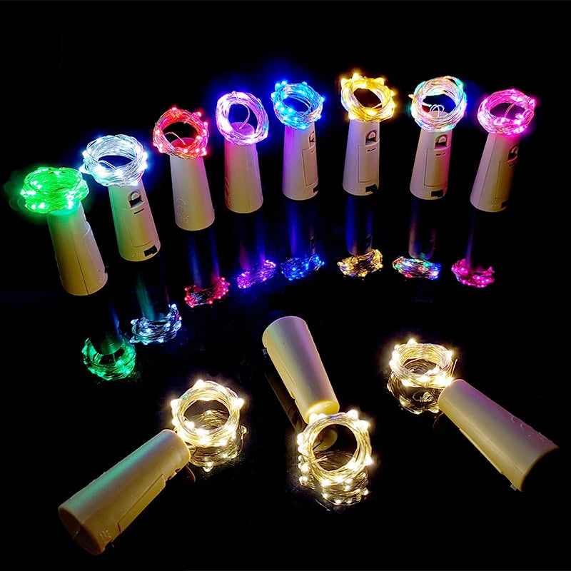 10pcs Includes Battery LED Wine Bottle String Light Copper Wire Fairy Lights DIY Cork Light For Birthday Wedding Christmas Decor