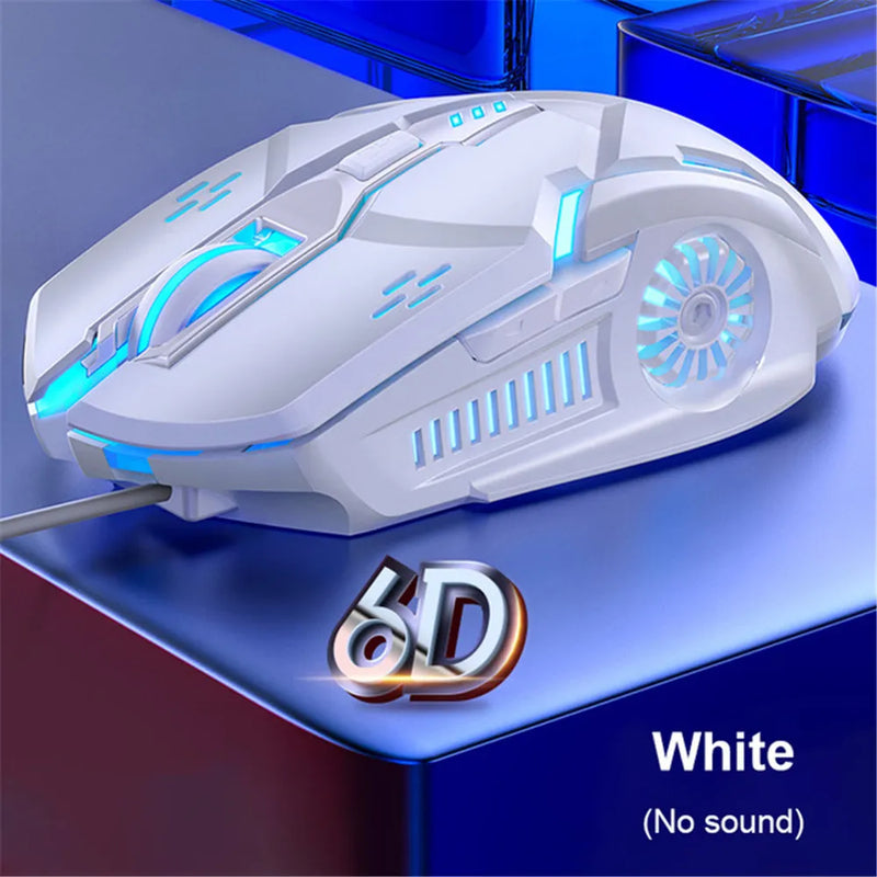 Gaming Mouse Wired Mute Mouse Gamer Mice 6Button Luminous  USB Computer Mouse for  Computer PC Laptop Gaming