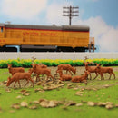 12pcs/24pcs Model Railway HO Scale 1:87 Painted Wild Animal Moose Elk PVC Model Deer AN8714