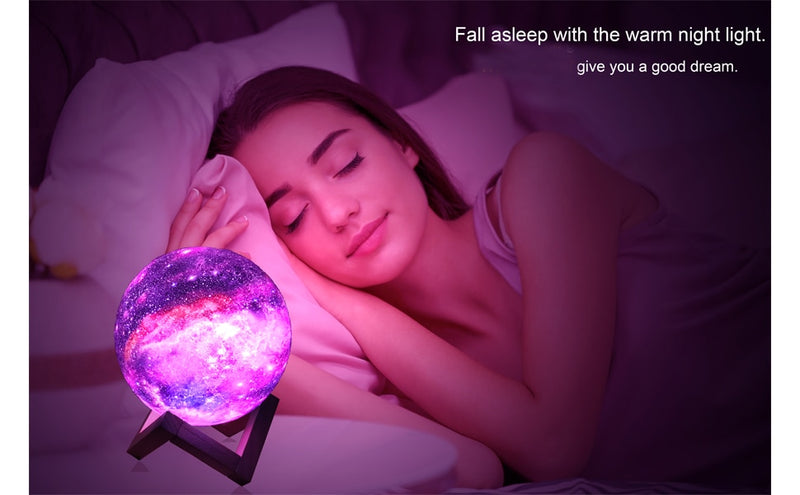 T20 3D Printing Moon Lamp Galaxy Moon Light Kids Night Light 16 Color Change Touch Remote Control Galaxy Light Dropshipping Link