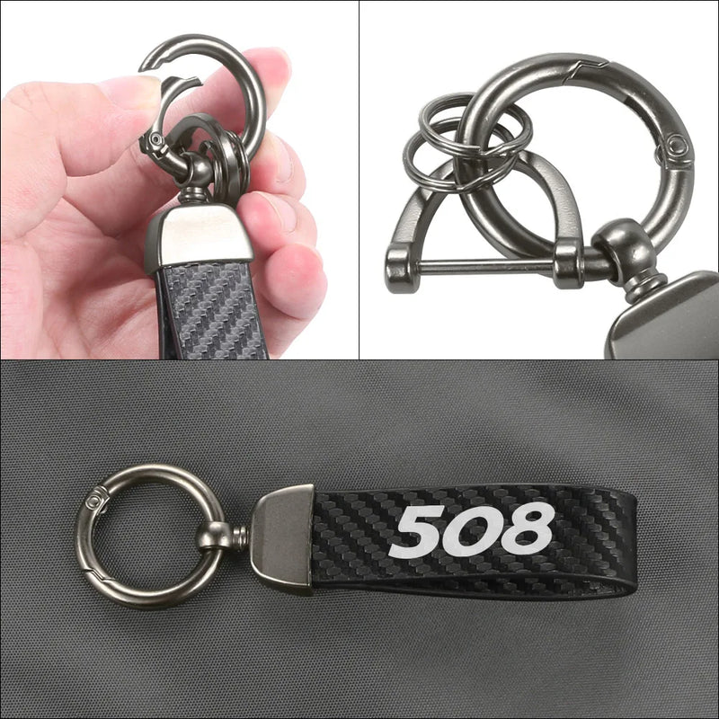 Car Keychain Logo Keyring Accessories For Peugeot 206 207 208 301 307 308 T9 406 407 508 2008 3008 5008 108 RCZ 607 4008 301 306