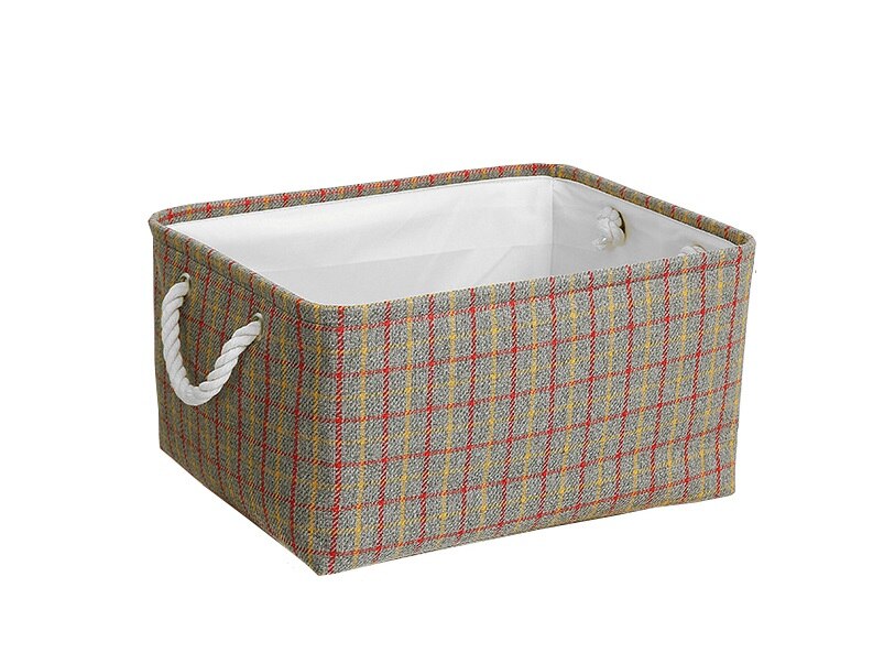 Cube Canvas Fabric Storage Basket Clothes Folding Storage Box For Nursery Underwear Toy Organizer Laundry Basket With Handle