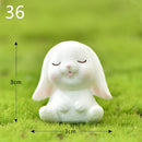 Easter Bunny Decoration Mini Resin Rabbit Craft Miniature Figurine Landscape Model Home Desktop Decor Fairy Garden Decoration
