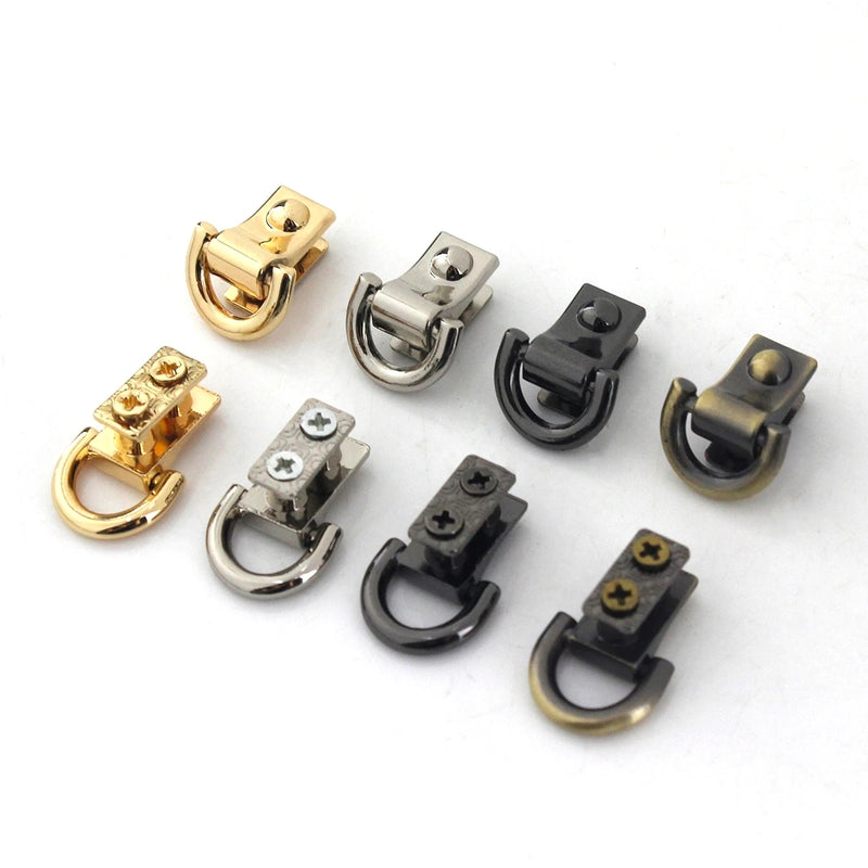 2pcs Metal Bag Side Edge Hang Buckle Clip Buckle With D Rings for DIY Leather Craft Bag Strap Belt Handle Shoulder Accessories