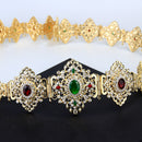 Sunspicems Moroccan Caftan Belt for Women Wedding Dress Body Jewelry Gold Color Metal Waist Chain Adjustable Length Bride Gift