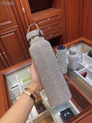 Diamant-Thermo-Vakuumflasche Bling Heißwasser-Thermoskanne Edelstahl-Thermosflasche Glitzernde große Isolierflasche Kaffeetasse