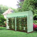 Outsunny Greenhouse Garden Shed Tunnel Type Greenhouse with 4 Windows and 2 Doors Made of Pe and Steel 300X100X200 cm Green