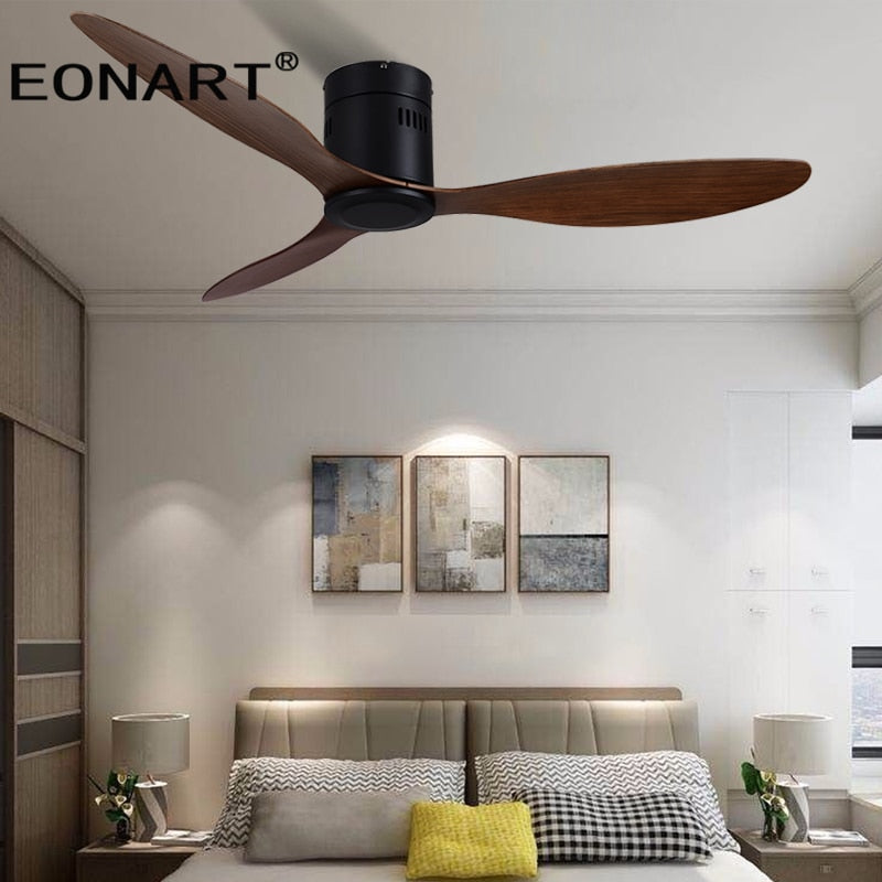 52 Inch Decorative DC Ceiling Fan With Remote Control Without Light Black ABS Ceiling Fans with light 220v Ventilador De Techo