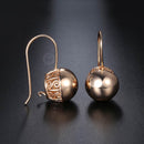 Cut Out Ball Earrings For Women Girls 585 Rose Gold Color Woman Zircon Dangle Earrings Wedding Party Exquisite Jewelry Gifts