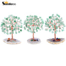 Sunligoo Super Mini Kristall-Geldbaum, Kupferdraht, mit Achat-Scheiben-Sockel, Heilstein, Yoga, Feng Shui Baum, Heimdekoration