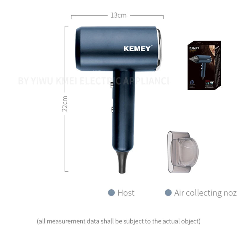 Kemei KM-9822 Constant Temperature Hair Dryer 1800W 60 Degree Multifunctional Professional Salon Blow Dryer Portable 3 Speeds