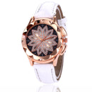 Women Watch set 2 pcs Flower Rhinestone Leather Straps Casual ladies Wristwatches Quartz Watches Female Gifts Relogio Feminino