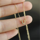 Halskette mit Anhänger in Hufeisenform aus 925er Sterlingsilber, 14K vergoldet, mit Pavé-Kristallen, U-Form, Damen Modeschmuck Accessoires