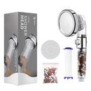 Bathroom SPA Shower Head 3 Modes Adjustable One-Button Water Stop With Anion Filter Ball High Pressure Nozzle Replaceable Panel