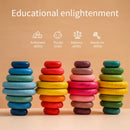 Baby Wooden Building Block BPA Free Montessori Educational Toy Rainbow Stacked Stone Balanced Stacking Toys Children Gifts