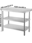 SucceBuy Stainless Steel Work Table Storage Shelve Commercial Kitchen Food Prep with Installation for Projects Cafeteria Hotel