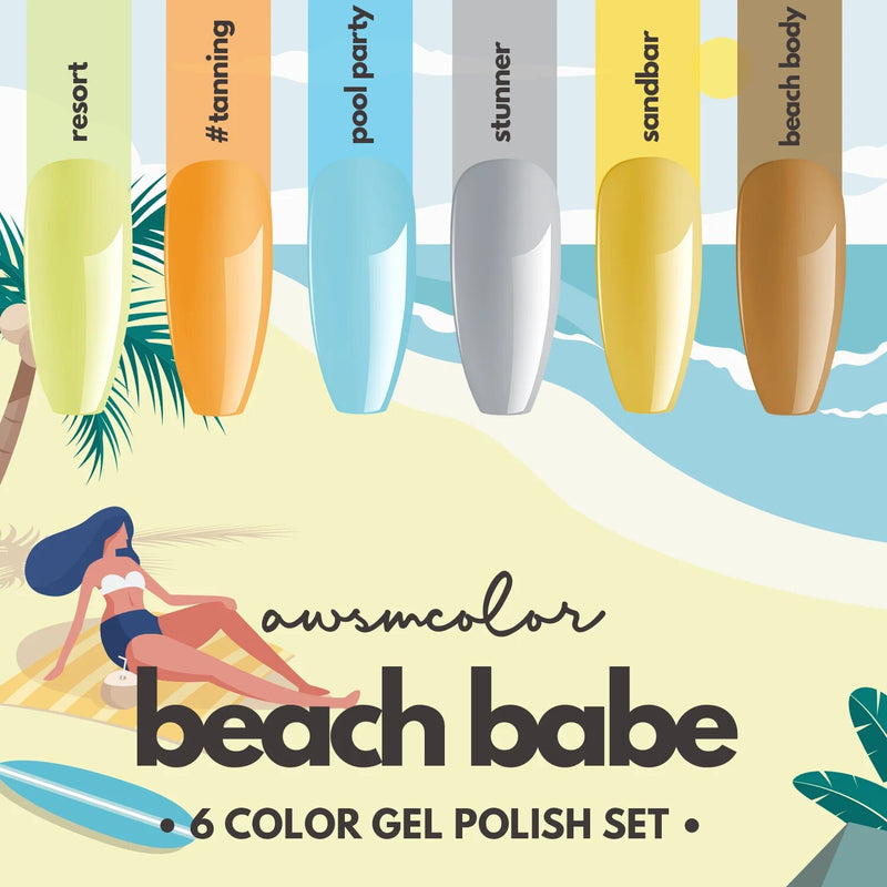 AwsmColor Gel Nail Polish Set Makartt 6 Colors Nail Art Gels Polish Gel Nail Kit UV Light for Gel Nails DIY at Home