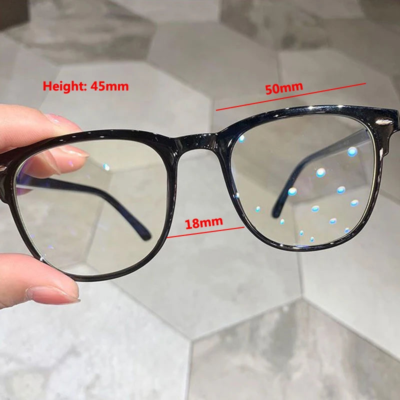 Finished Myopia Glasses Vintage Oval Frame Blue Light Blocking Men Women Nearsighted Eyeglasses Prescription Eyewear 0 To -6.0