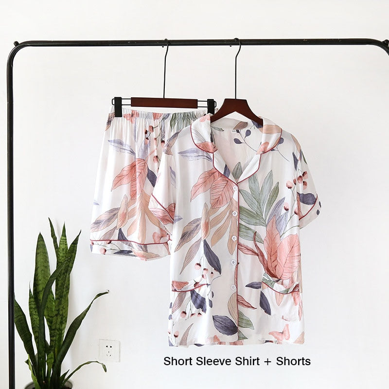 2023 Spring Leaves Printed Women&