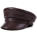 SILOQIN snapback hat unisex natural sheepskin leather Military Hats for men women genuine leather cap new trend brands flat cap