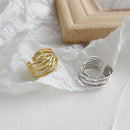 XIYANIKE Silver Color  Rings Creative Multilayer Winding Line Geometric Handmade for Women Couple Size 17.2mm Adjustable