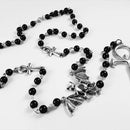 Emo Vampire Ankh Rosary Occult Vamp Bead Necklace Goth Punk Bat Cross Pendant Necklace Handmade Beaded Egyptian Tradgoth Jewelry