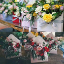 Korean Envelope Flower Packaging Box Foldable Flower Gift Box Wedding Party Decoration Stripe Printed Flower Gift Packaging Box