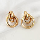 AENSOA Fashion Metal Statement Earring 2022 Gold Color Geometric Earrings For Women Hanging Dangle Simple Party Jewelry