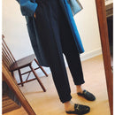 NIJIUDING 2020 Winter Korean Style Thickened Woolen Harem Pants Women Casual Elastic High Waist Loose Straight Casual Trousers