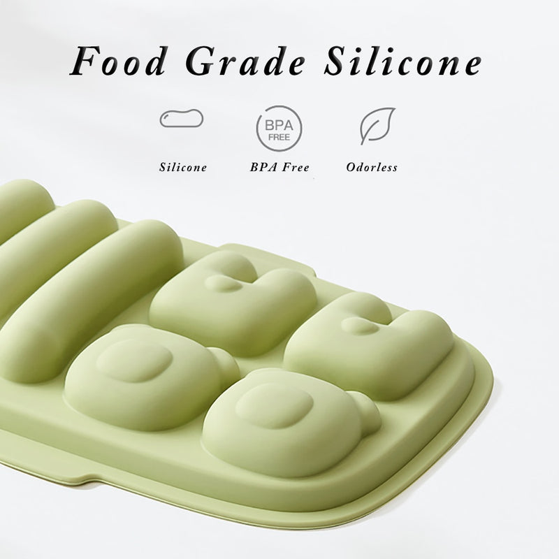 BC Babycare Silicone Cute Shape DIY Sausage Making Mould Reusable Hot Dog Maker Molds Safe Baby Food Supplement Storage BPA Free