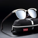 BARCUR Cat Eye Wood Sunglasses Polarized Stainless Steel Frame wooden Sun Glasses for Men Women Oculos lunette de soleil femme