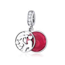 Mom Love Pendant BISAER 925 Sterling Silver Oxidized Maternal Love Mom Mother Beads Charms For Women Silver 925 Jewelry ECC1460