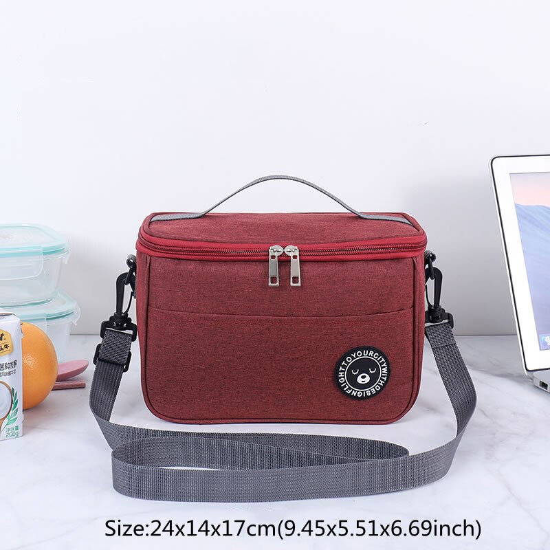 Simplicity Lunch Bag Women Office Luncheon Thermal Package Waterproof Child Outing Fruit Drink Snack Cooler Pouch Accessories