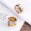 Trendige Edelstahlringe für Frauen Mädchen Dreischichtige römische Ziffern Zirkon Braut Hochzeit Damenringe Modeschmuck Geschenk