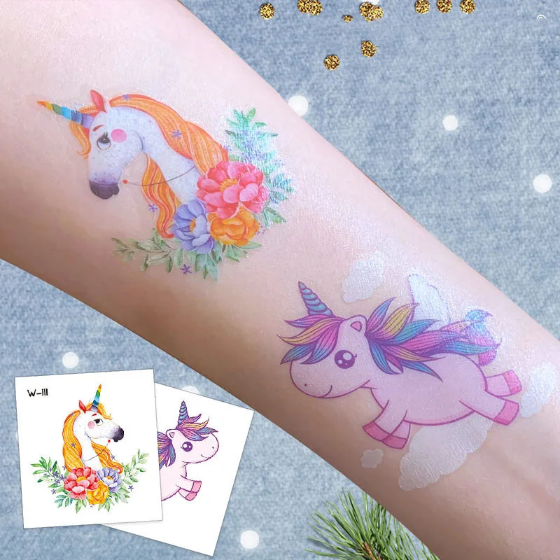 Cartoon Fantasy Animal Tattoo Stickers for Kids Funny Temporary Tattoos Transfer Stickers Children Boys Girls Birthday Gifts Toy