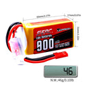 Sunpadow 2S Lipo Battery 900mAh 1350mAh 7.4V 20C 25C Soft Pack with JST XT30 Plug for RC Airplane Quadcopter Helicopter 2packs