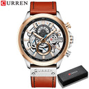 CURREN Watch for Men Top Brand Watches Leather Strap Wristwatch Fashion Chronograph Sport Quartz Clock Male Gift