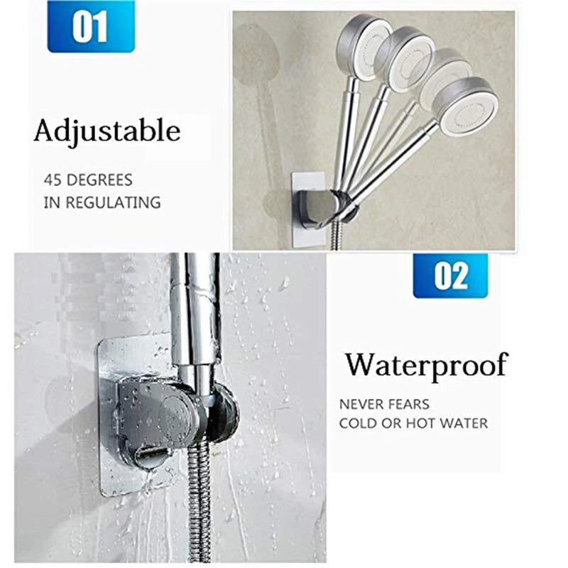 Useful Adjustable Polished Self-adhesive Handheld Suction Up Drill-free Shower Head Holder Showerhead Rack Punch-free Adjustable