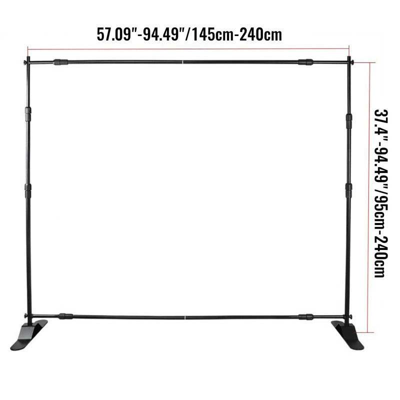 SucceBuy 3x2.4M Backdrop Background Stand Adjustable Telescopic Backdrop Banner Stand for Photocall Video Wedding Event Party