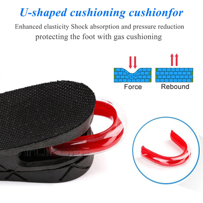 KOTLIKOFF Invisible Height Increase Insole Adjustable 2 Layer 3CM/4.5CM Air Cushion Pads Elevator Soles Insoles Inserts For Shoe