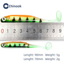 Chinook Soft Bait Lure t-tail 70/90mm 5pcs Wobblers Worm Fishing Silicone Fish Artificial Bait Fishing For Jig Head