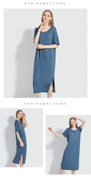 Plus size Fashion Summer Night Dress Women Nightgowns Sleepwear Women's Sleepshirts Modal Cotton Candy Color Ladies Nightwear