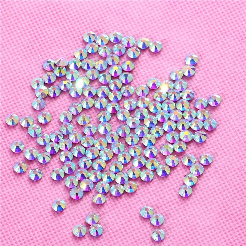 All sizes High-Quality Glass Hotfix Rhinestones Flatback Crystal AB Stone Iron On strass For Clothes bag shoes accessories