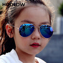 HOOLDW Classic Kids Sunglasses Fashion Boys Colorful Mirror Children Sun Glasses Metal Frame Girls Outdoors Goggle Glasses UV400