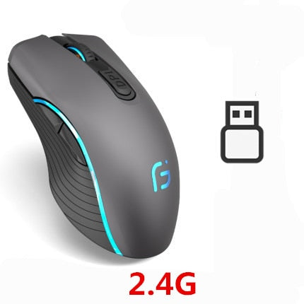 KuWFi Computer Mouse Bluetooth 4.0+2.4Ghz Mouse Wireless Dual Mode 2 In 1 2400DPI Ergonomic Portable Optical Mice for PC/Laptop