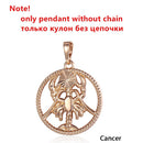 Zodiac Sign 12 Constellation Pendant Necklace 585 Rose Gold Color Horoscope Necklace Mens Chain Gift Fashion Jewelry GPM21